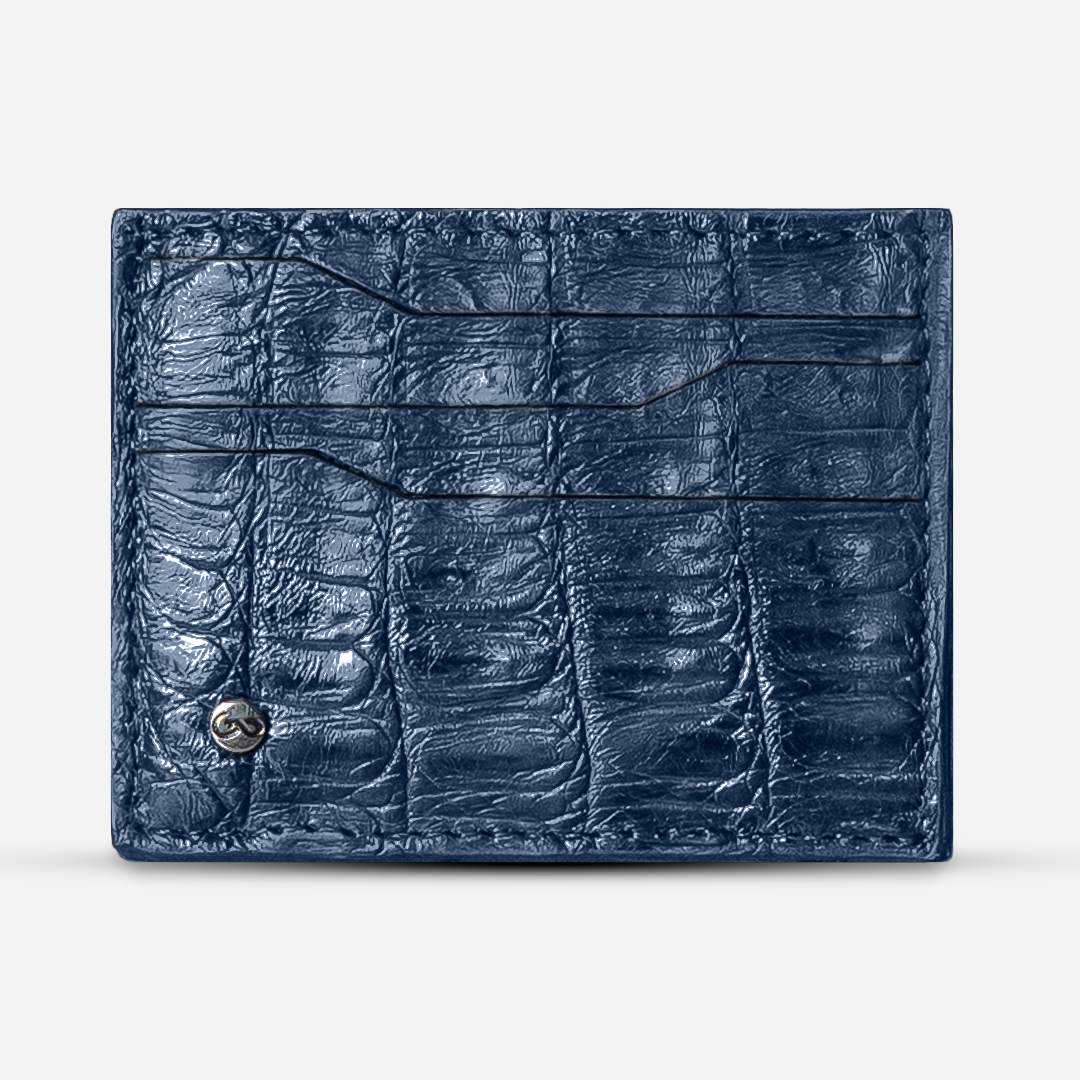 Tarjetero Horizontal "Turbo" Billionaire Croc Navy Blue