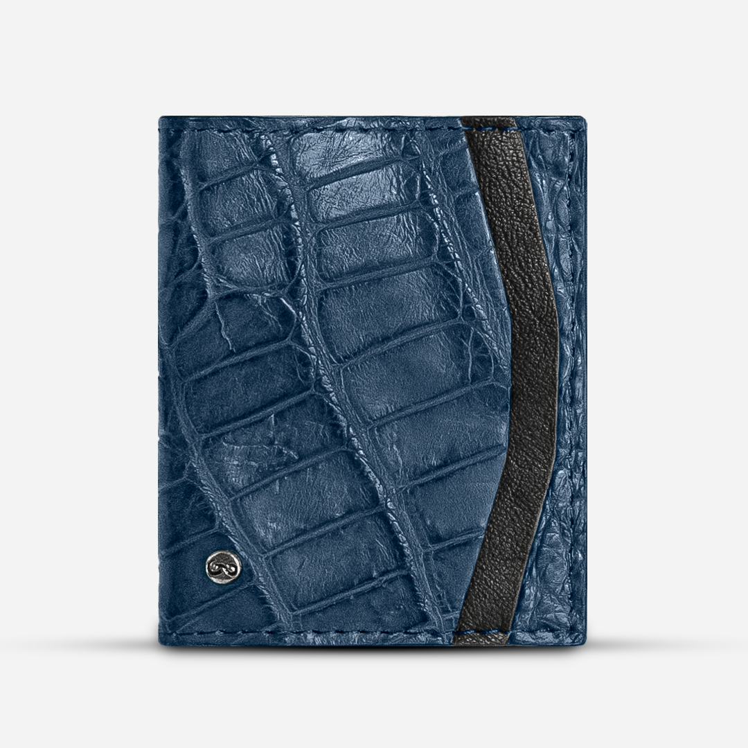 Cartera Compacta "The TIE" Billionaire Croc Navy Blue