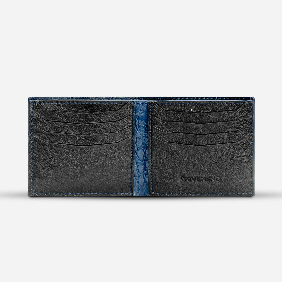 Cartera "The Grid" - Billionaire Croc Navy Blue