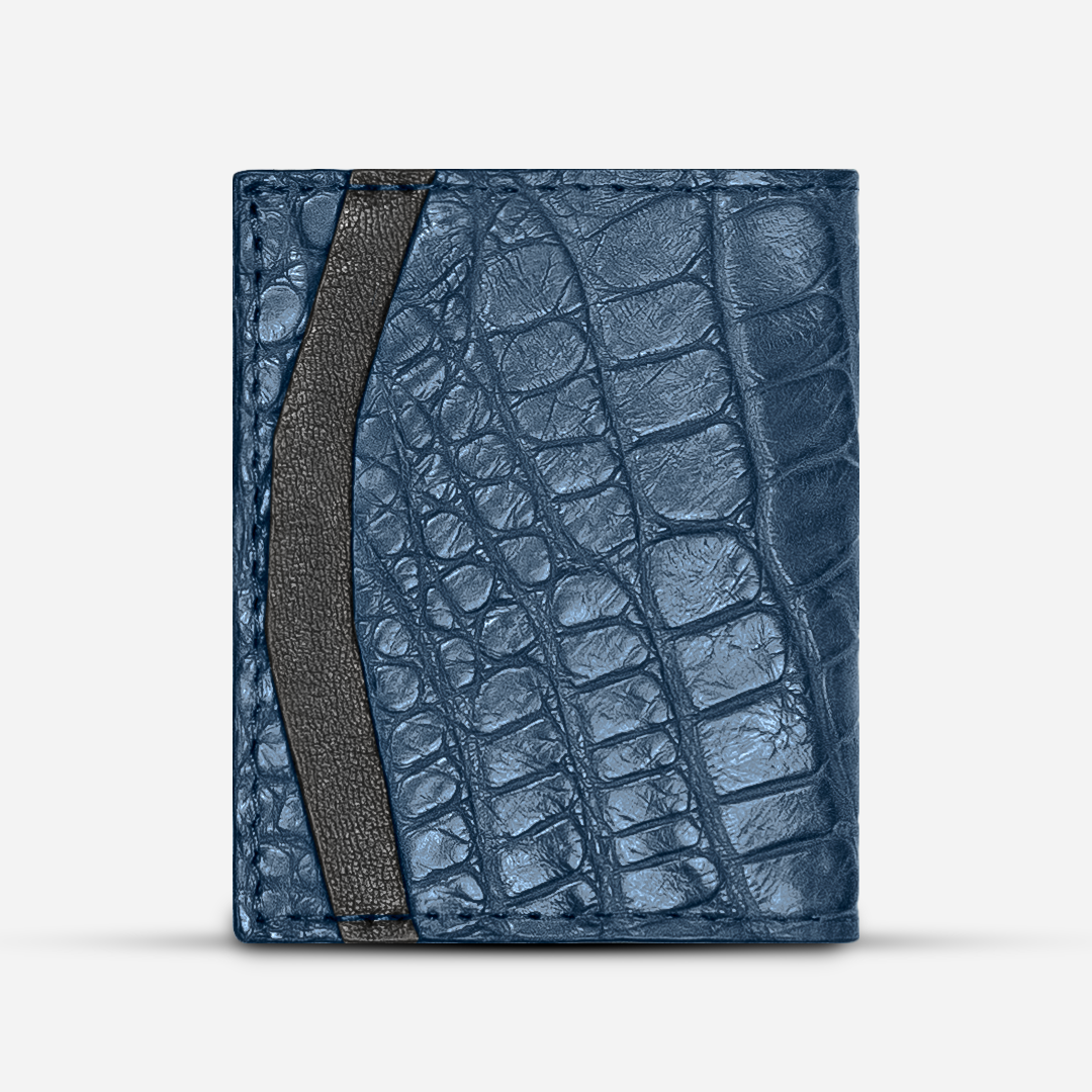Cartera Compacta "The TIE" Billionaire Croc Navy Blue