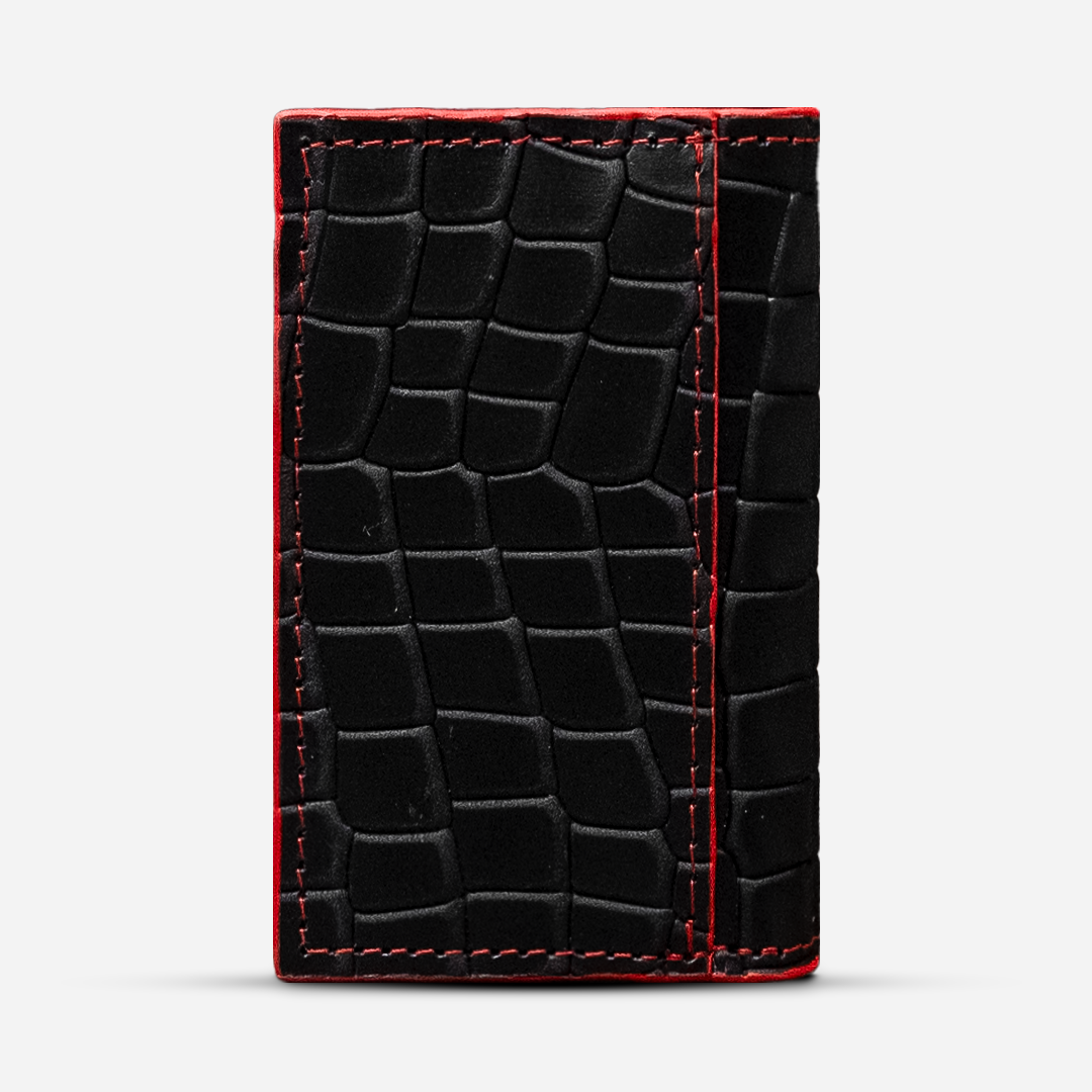Tarjetero Vertical "Huracán" Faux Crocodile