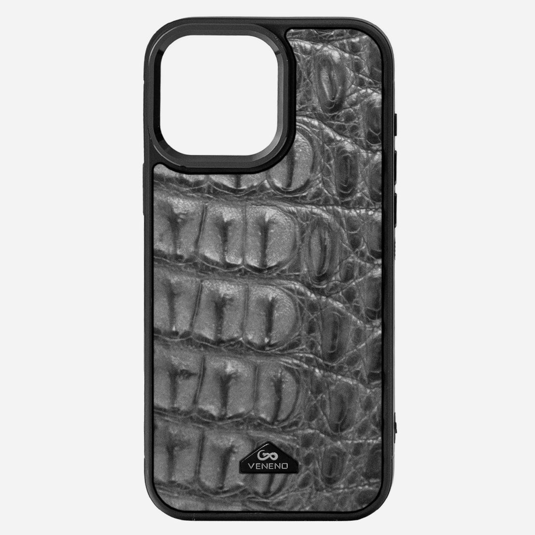 Funda iPhone 16 Pro Max Billionaire Croc Gray