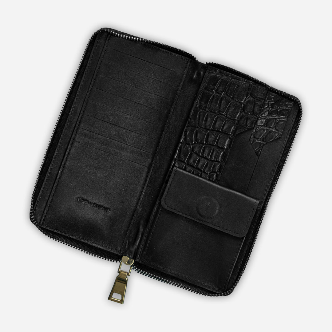 Cartera Larga "The Glam" Billionaire Croc Black