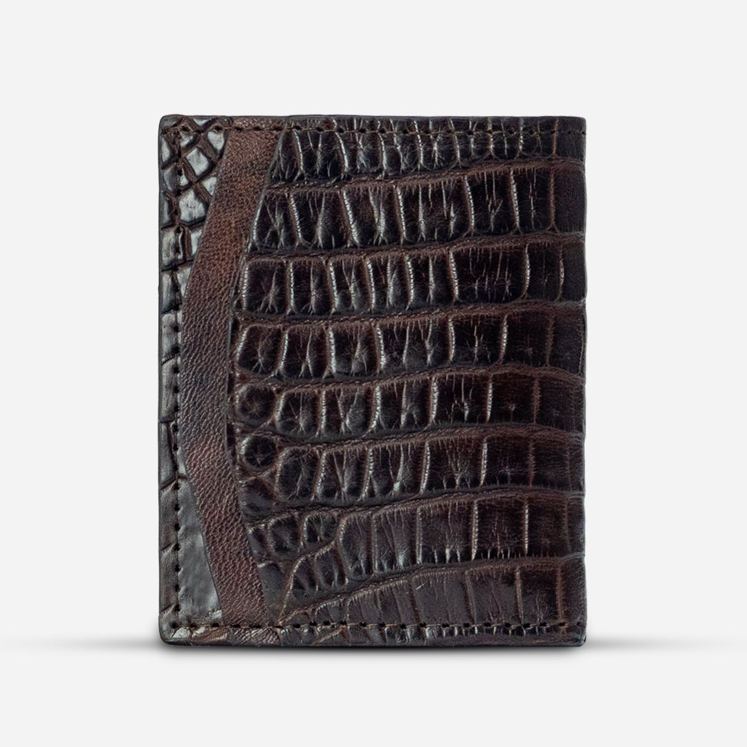 Cartera Compacta "The TIE" Billionaire Croc Brown