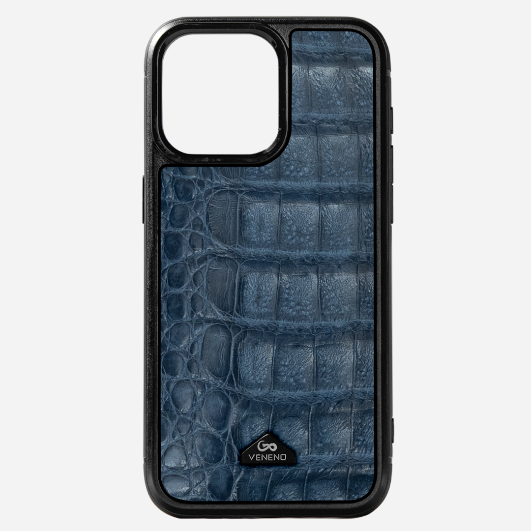 Funda iPhone 16 Pro Billionaire Croc Navy Blue