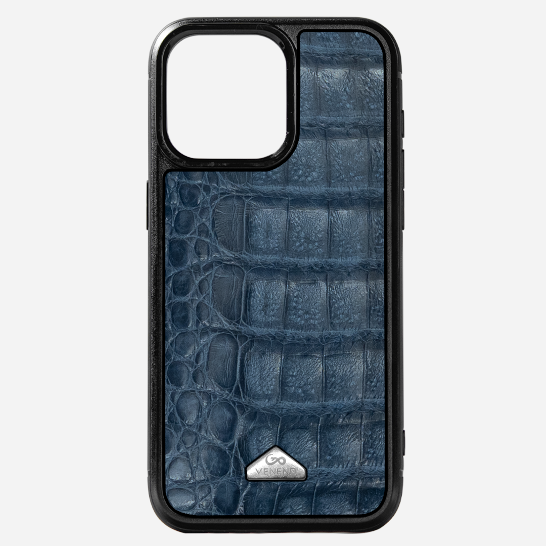 Funda iPhone 16 Pro Billionaire Croc Navy Blue