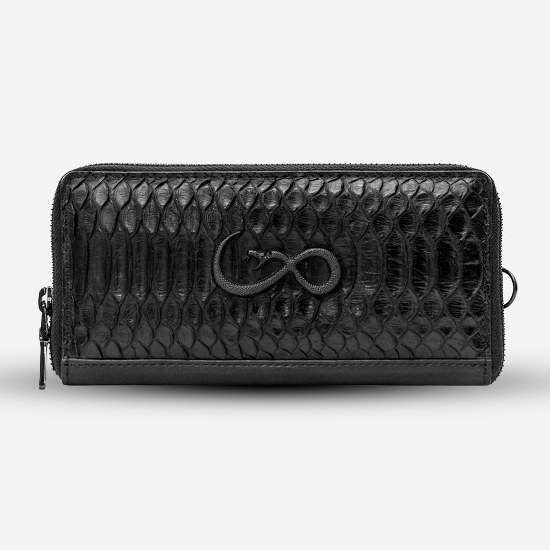Cartera Larga "The Glam" Python Black