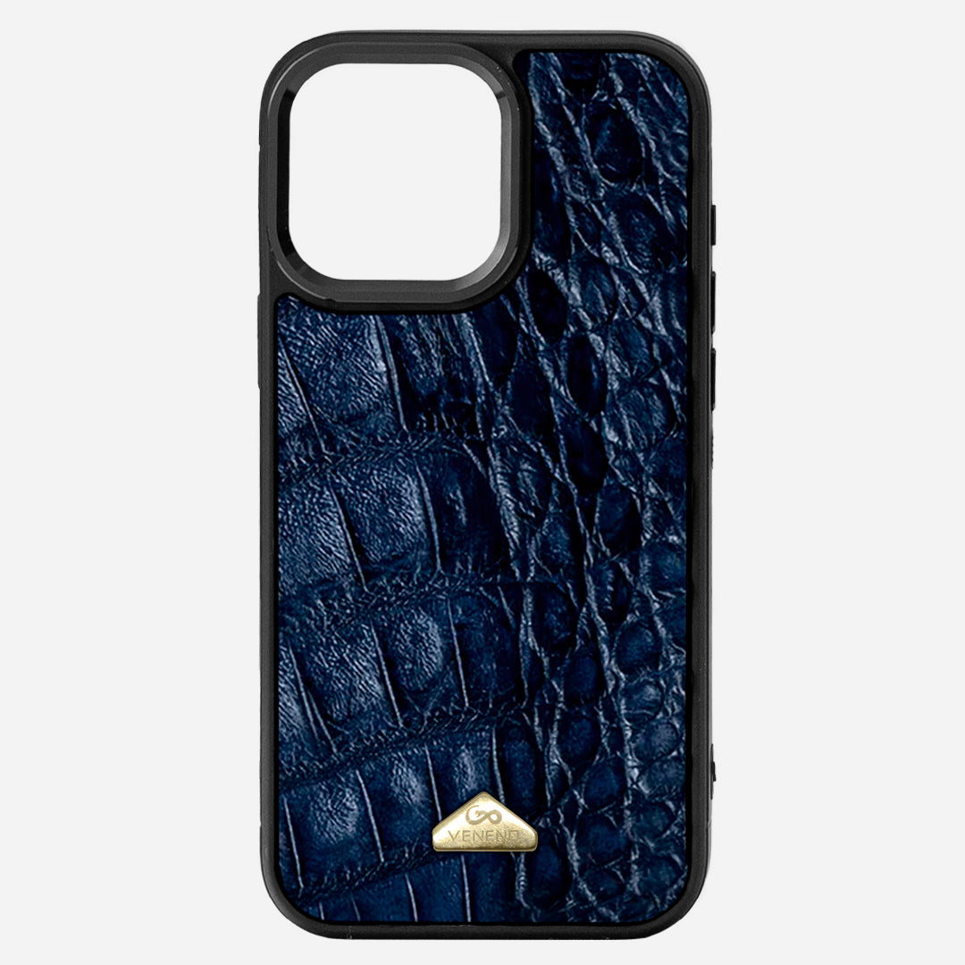 Funda iPhone 16 Pro Max Billionaire Croc Navy Blue