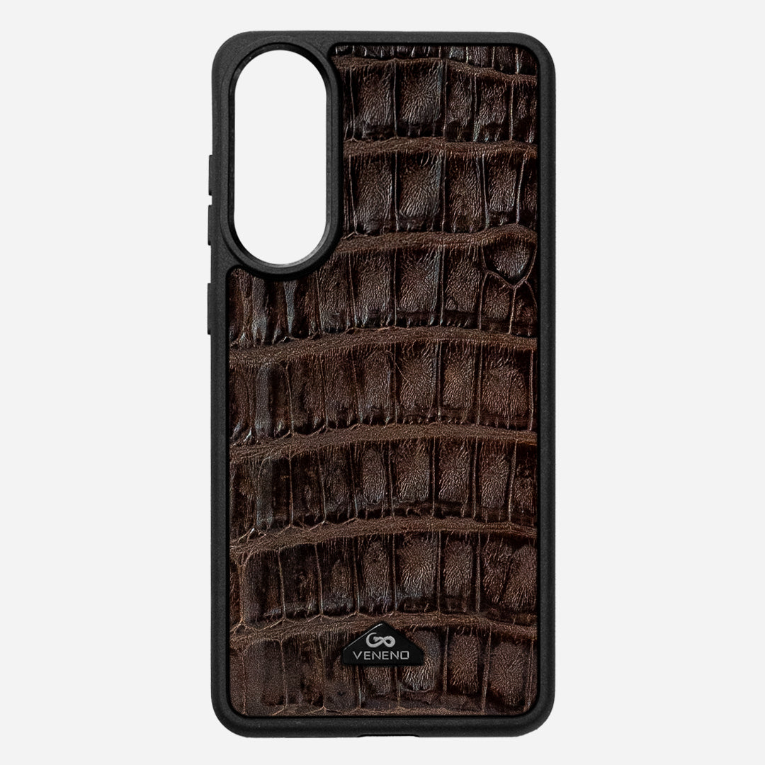 Funda S25 Edge Illuminati Billionaire Croc Brown