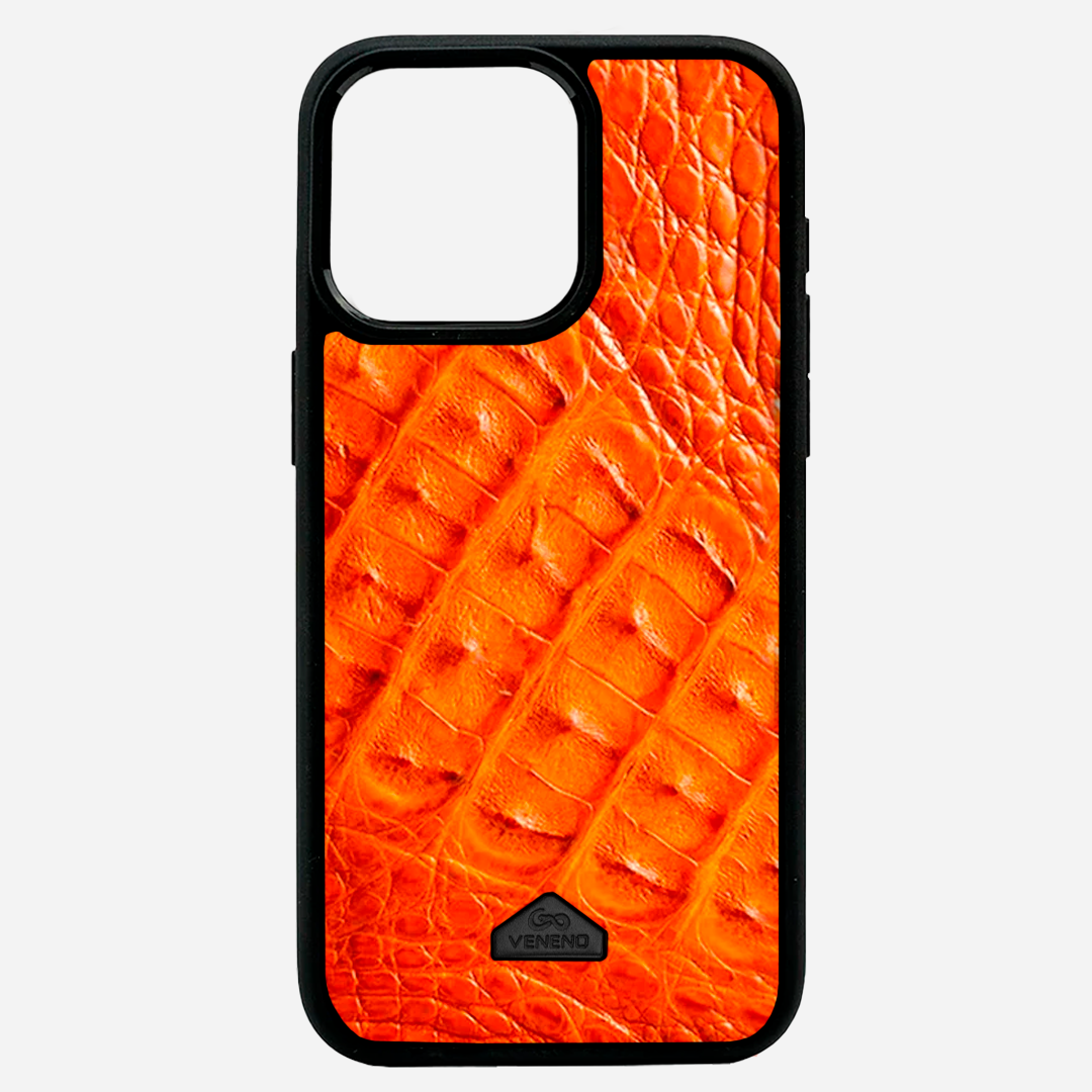 Funda iPhone 15 Pro Illuminati Billionaire Croc Orange Sunset