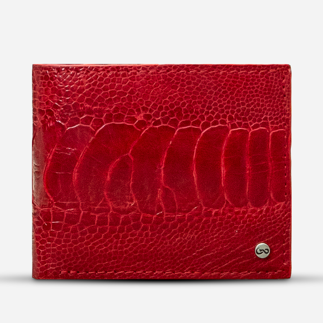 Cartera "The Grid" Ostrich Red