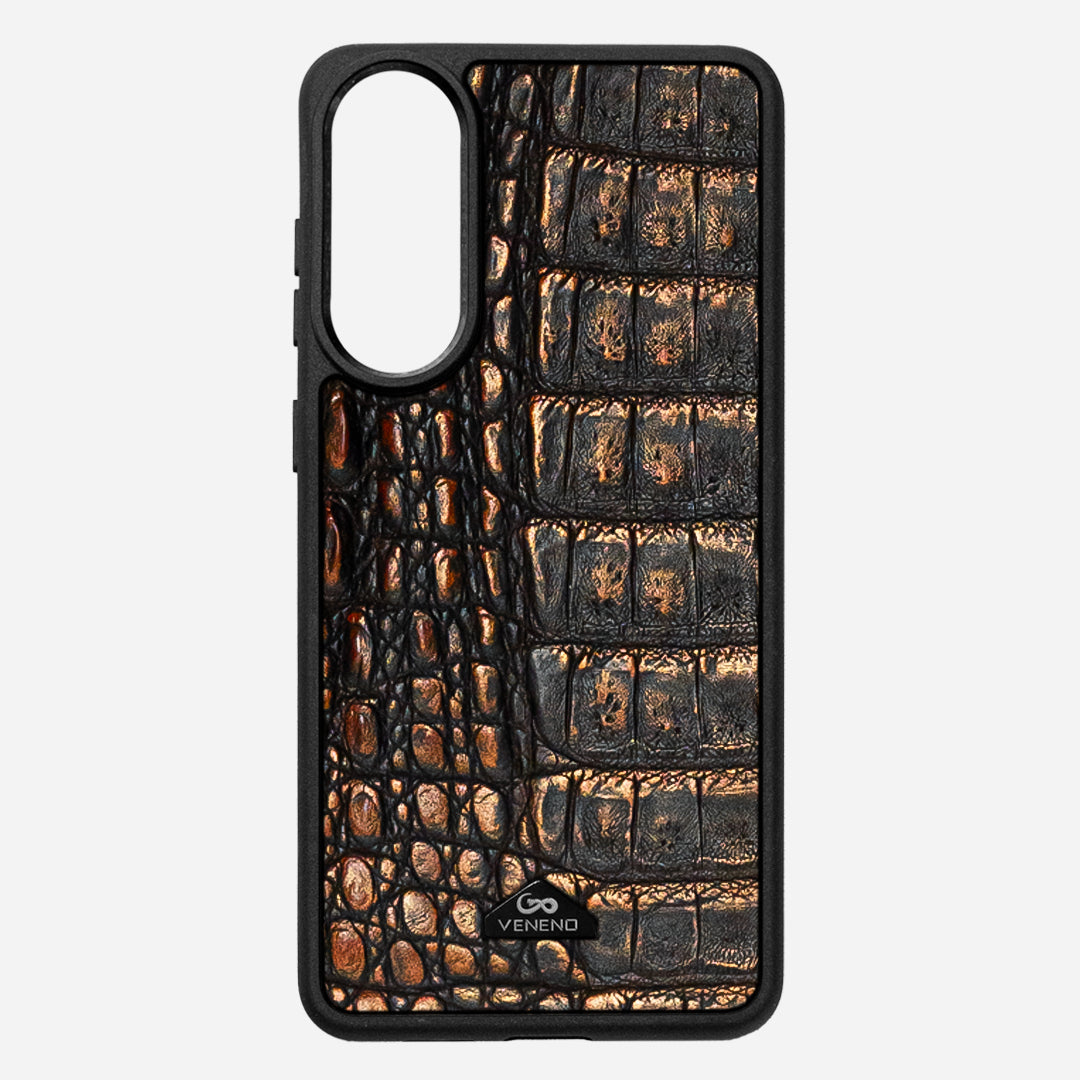 Funda S25 Edge Illuminati Billionaire Croc Sienna Glow