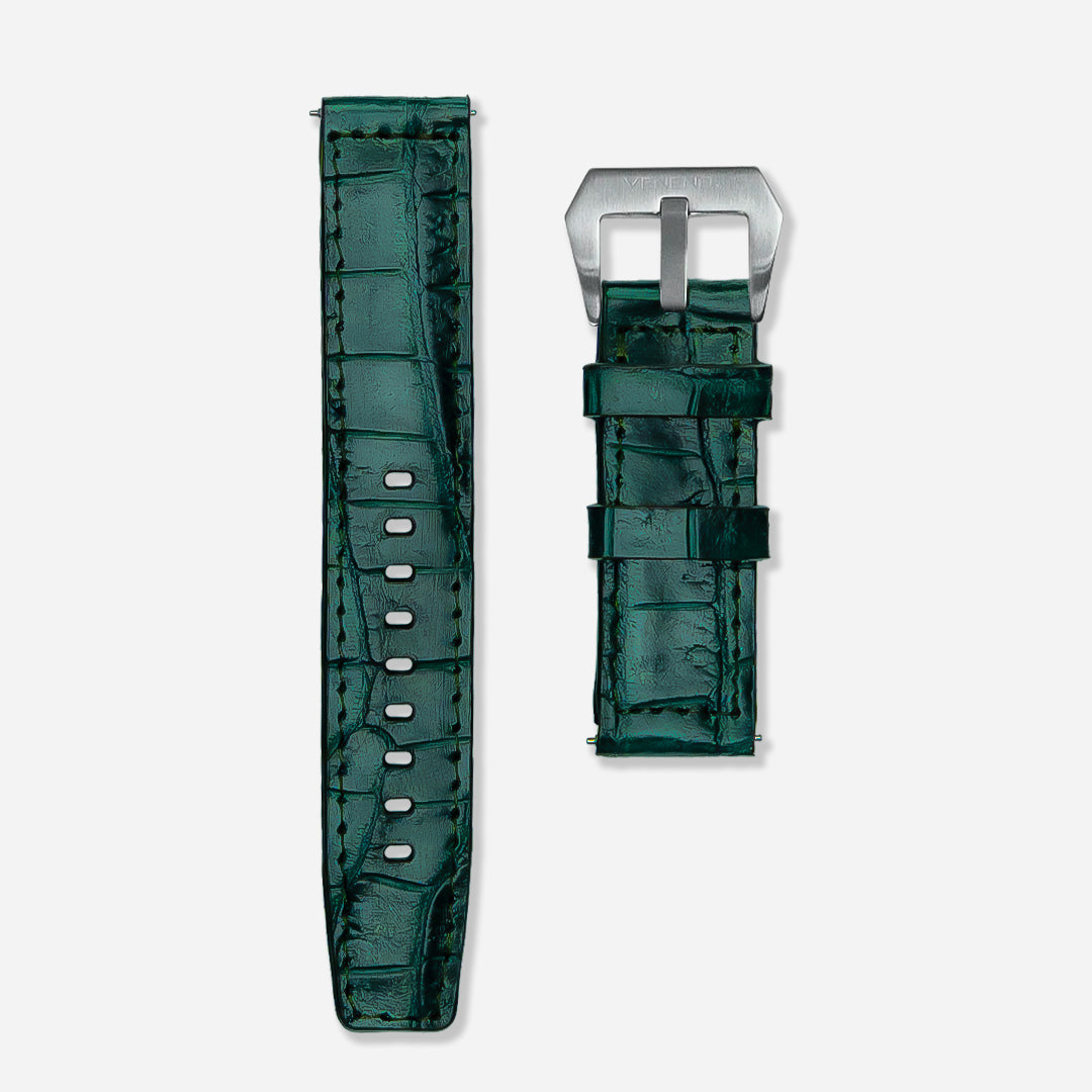 “Extensible 22mm” Green Croc