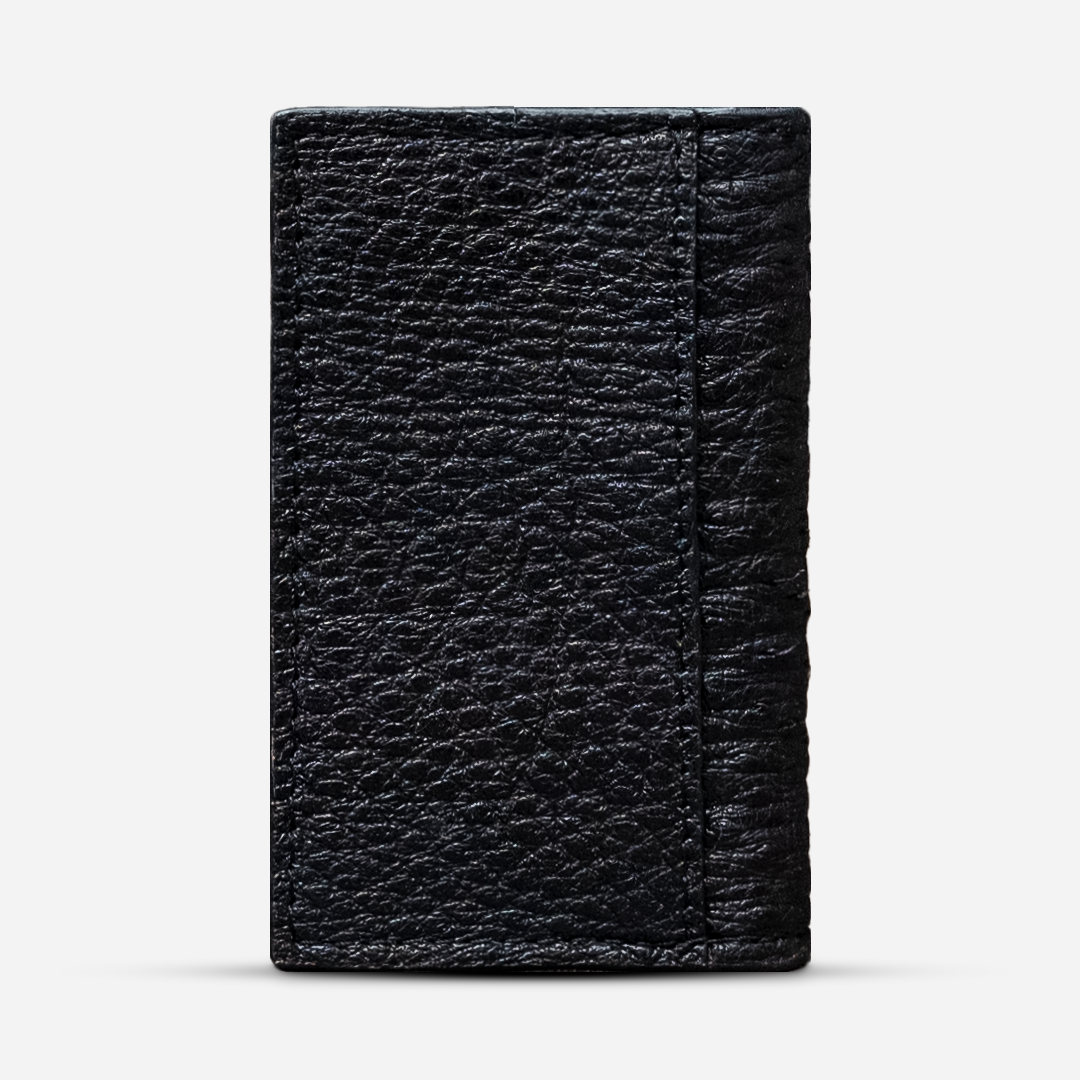 Tarjetero Vertical "Huracán" Ostrich Black