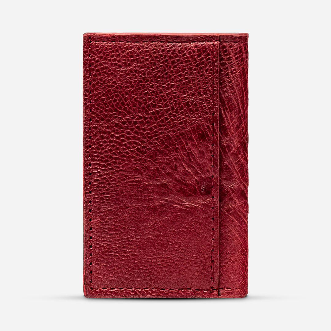 Tarjetero Vertical "Huracán" Ostrich Red