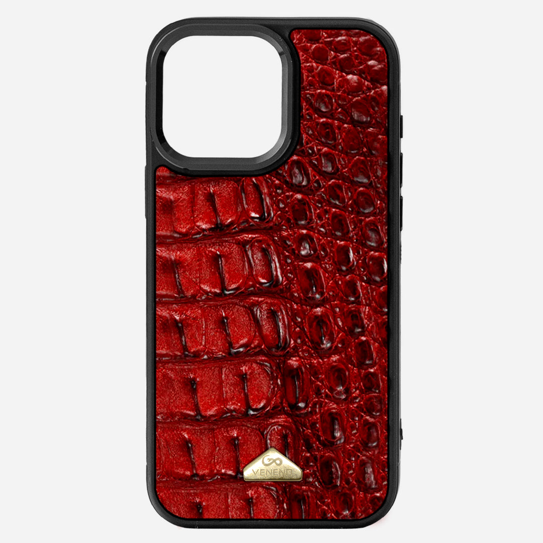 Funda iPhone 16 Pro Max Billionaire Croc Red