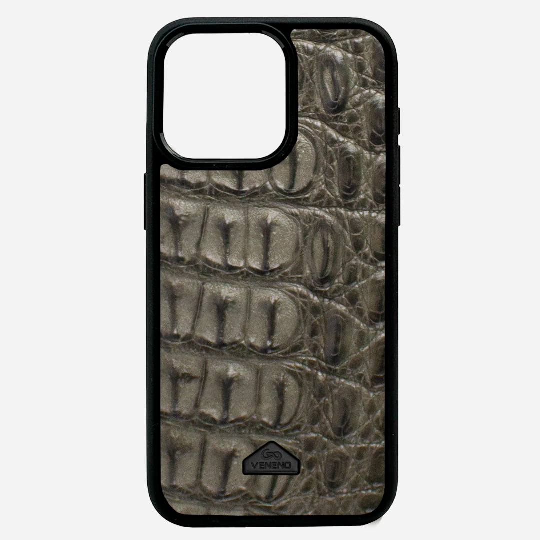 Funda iPhone 16 Pro Billionaire Croc Gray