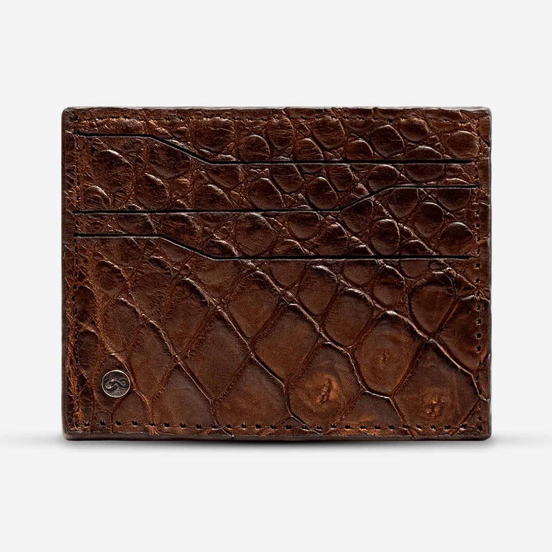 Tarjetero Horizontal "Turbo" Billionaire Croc Brown