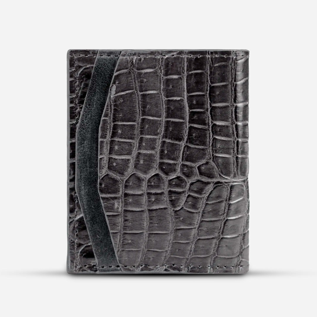 Cartera Compacta "The TIE" Billionaire Croc Grey