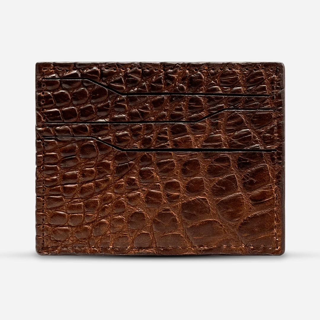 Tarjetero Horizontal "Turbo" Billionaire Croc Brown