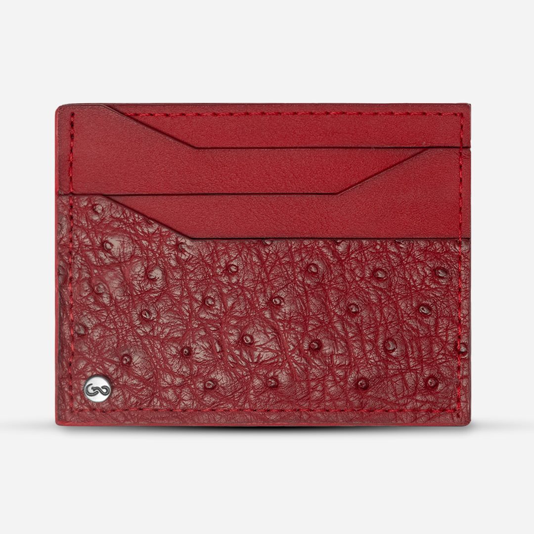 Tarjetero Horizontal "Turbo" Ostrich Red