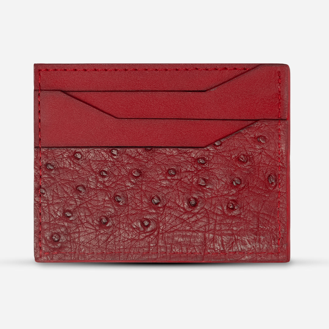 Tarjetero Horizontal "Turbo" Ostrich Red
