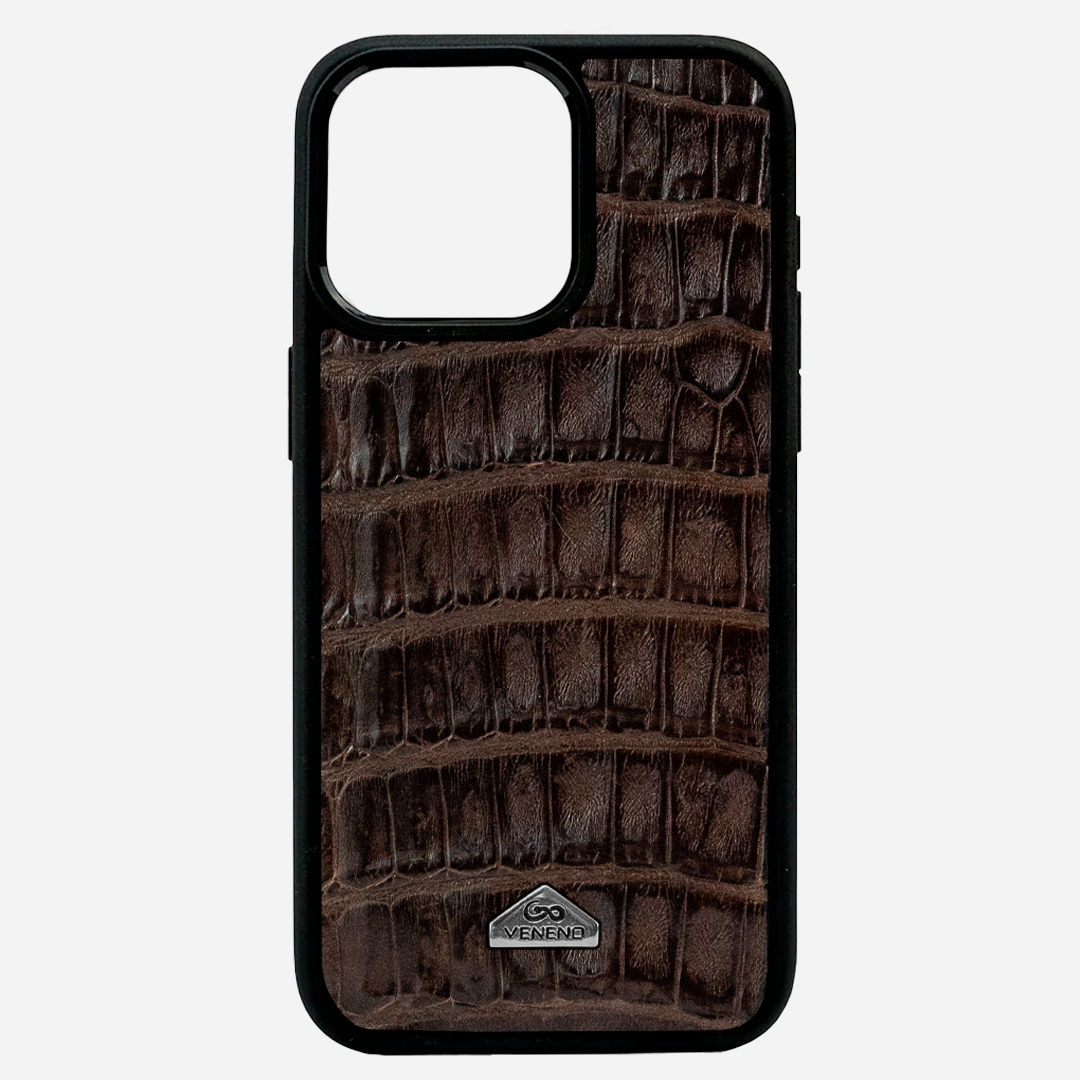 Funda iPhone 14 Pro Max Illuminati Billionaire Croc Brown