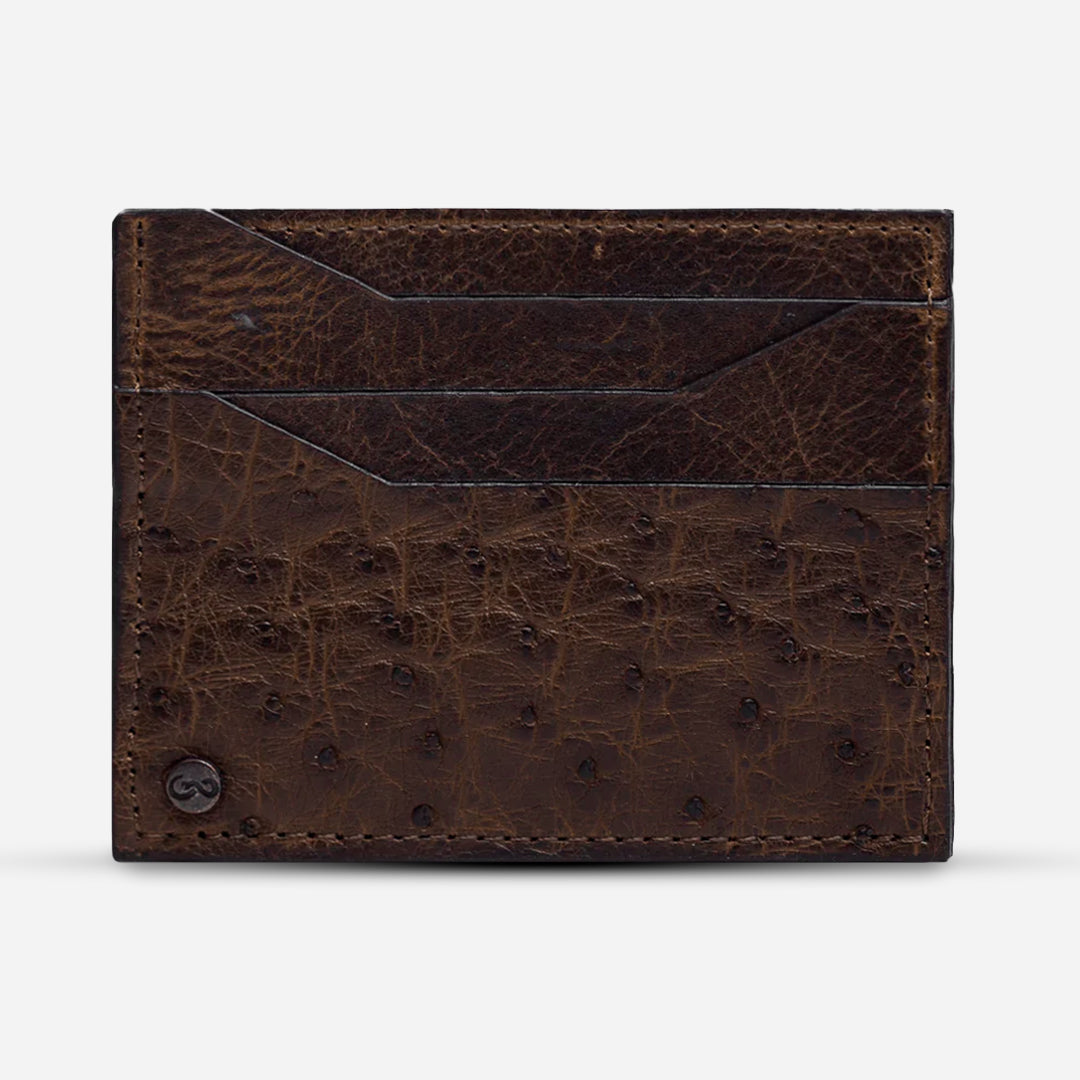 Tarjetero Horizontal "Turbo" Ostrich Brown