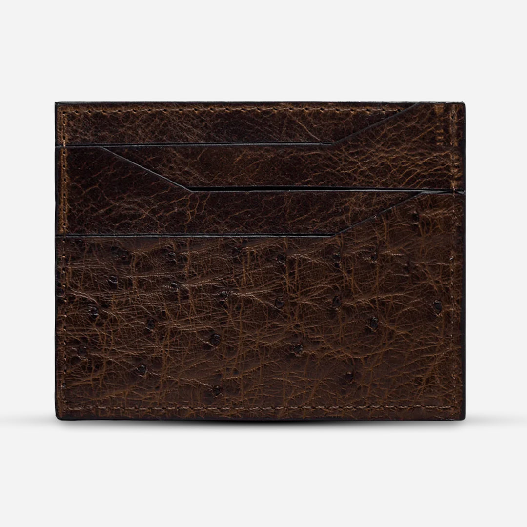 Tarjetero Horizontal "Turbo" Ostrich Brown