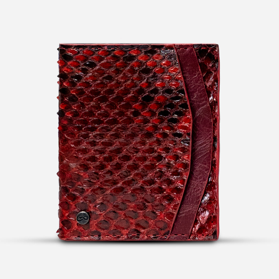Cartera Compacta "The TIE" Python Red