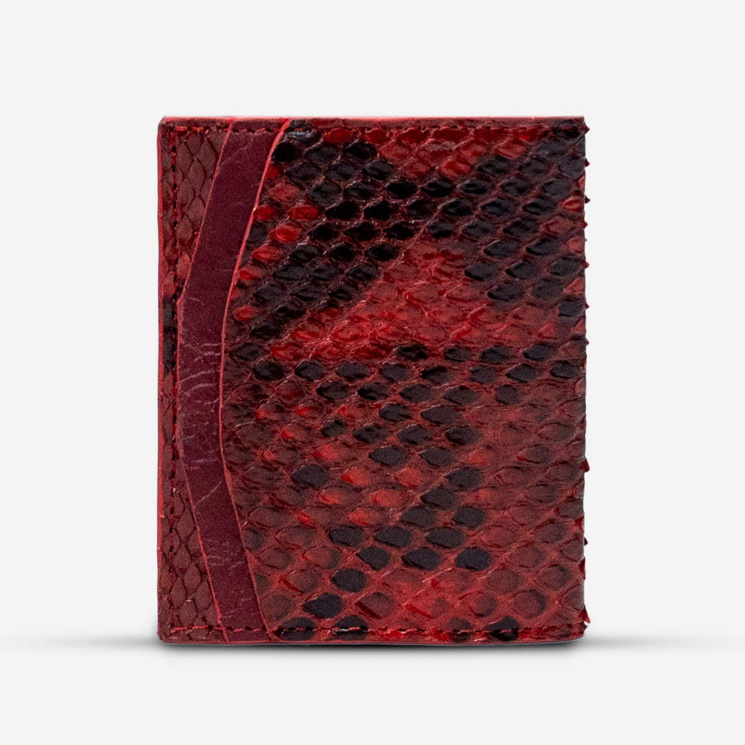 Cartera Compacta "The TIE" Python Red