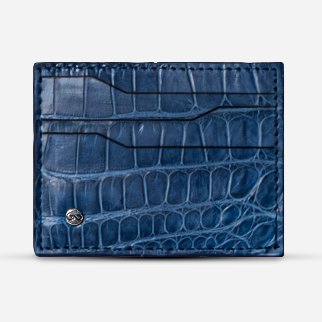 Tarjetero Horizontal "Turbo" Billionaire Croc Patent Blue