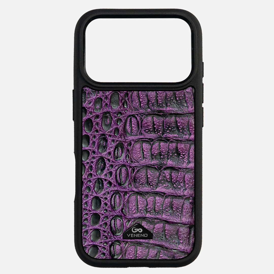 Funda iPhone 17 Pro Billionaire Croc Purple