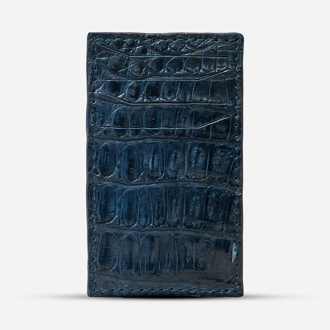 Tarjetero Vertical "The Fang" Billionaire Croc Navy Blue