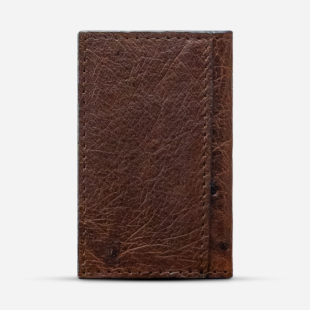 Tarjetero Vertical "Huracán" Ostrich Brown