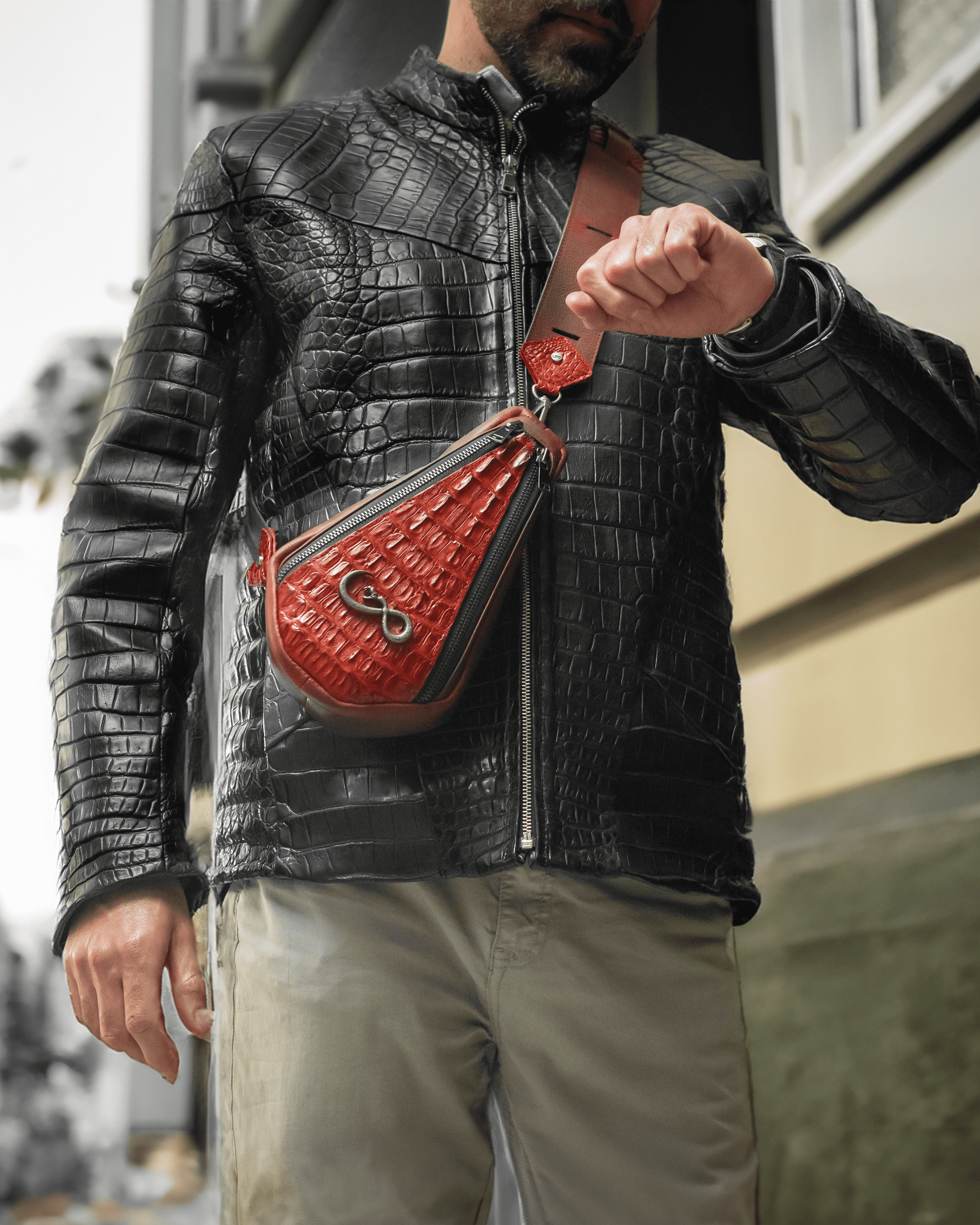 "The Falcon" Billionaire Croc Red