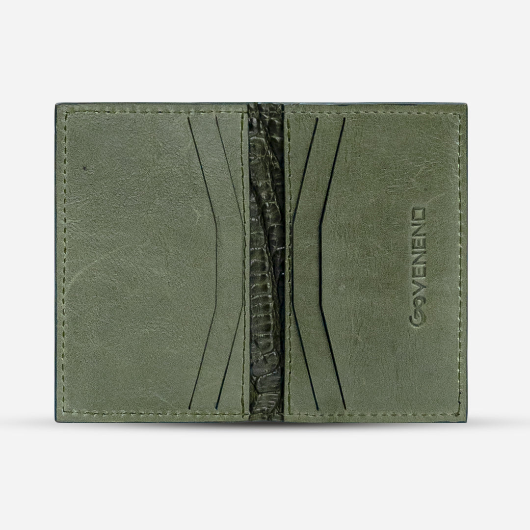 Tarjetero Vertical "Huracán" Billionaire Croc Olive