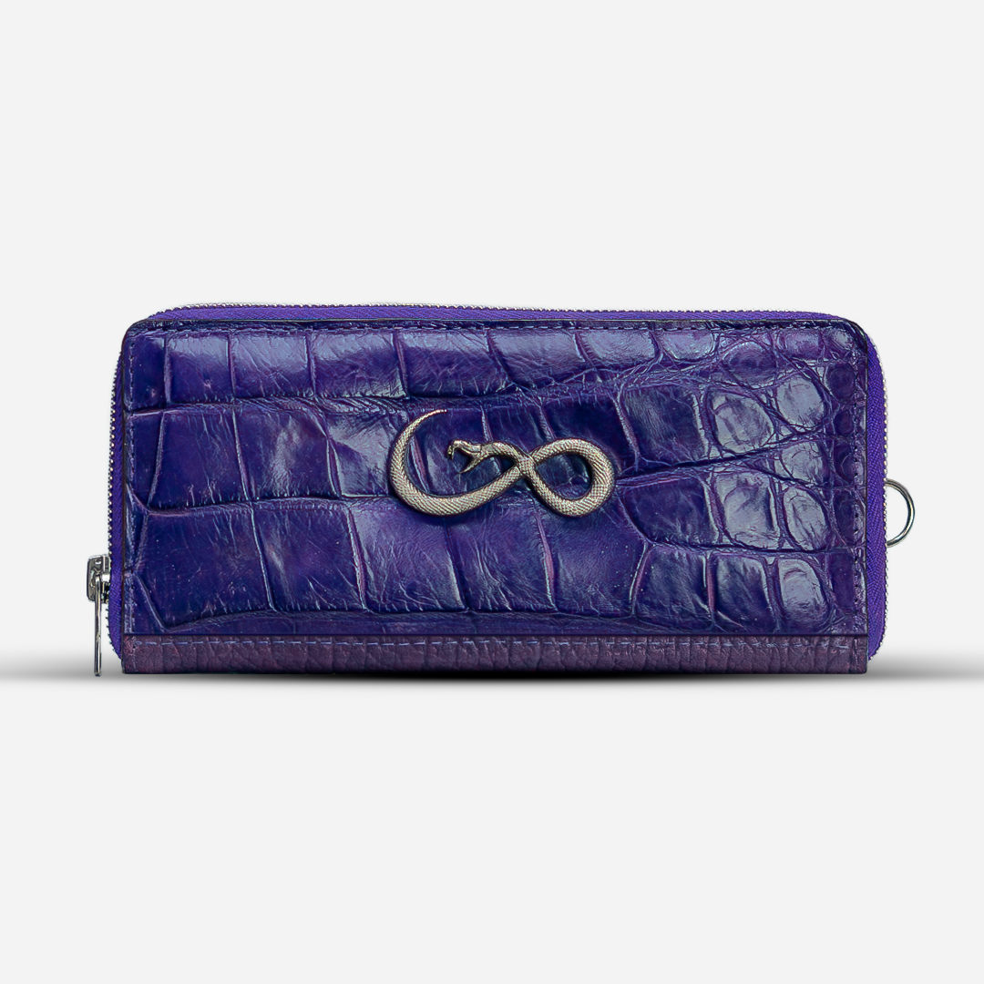 Cartera Larga "The Glam" Billionaire Croc Purple