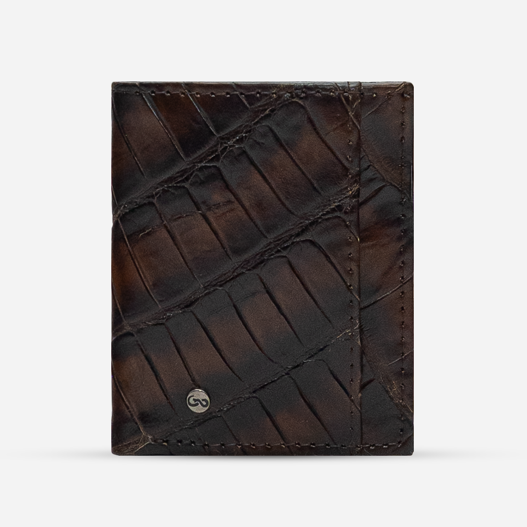 Cartera Compacta "The TIE" Billionaire Croc Brûlé