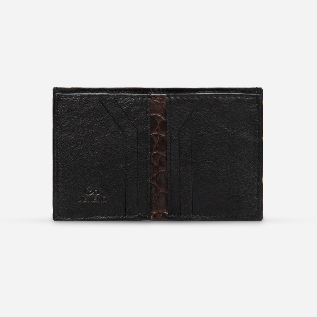 Cartera Compacta "The TIE" Billionaire Croc Brûlé