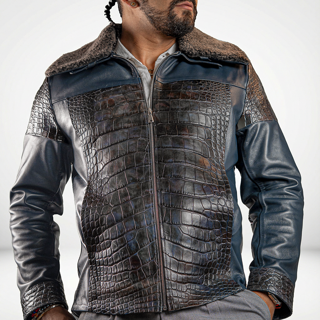 Chamarra - Vendetta Hide Billionaire Croc Ocean Blue