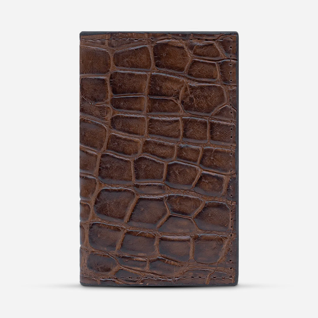 Tarjetero Vertical "Huracán" Billionaire Croc Brown