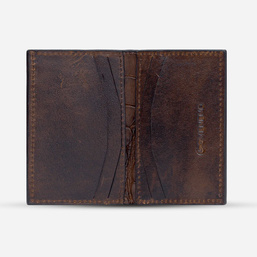 Tarjetero Vertical "Huracán" Billionaire Croc Brown