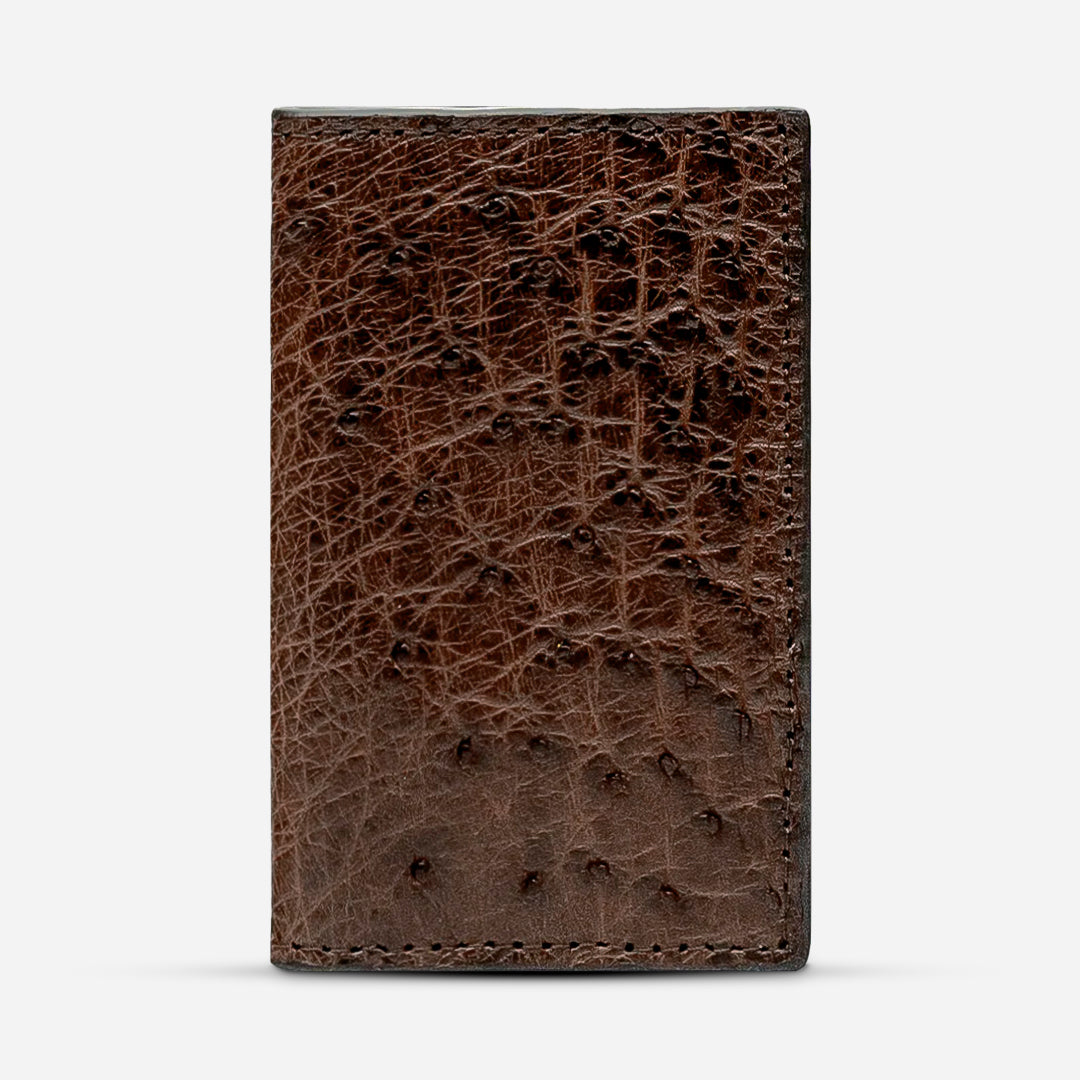Tarjetero Vertical "Huracán" Ostrich Brown