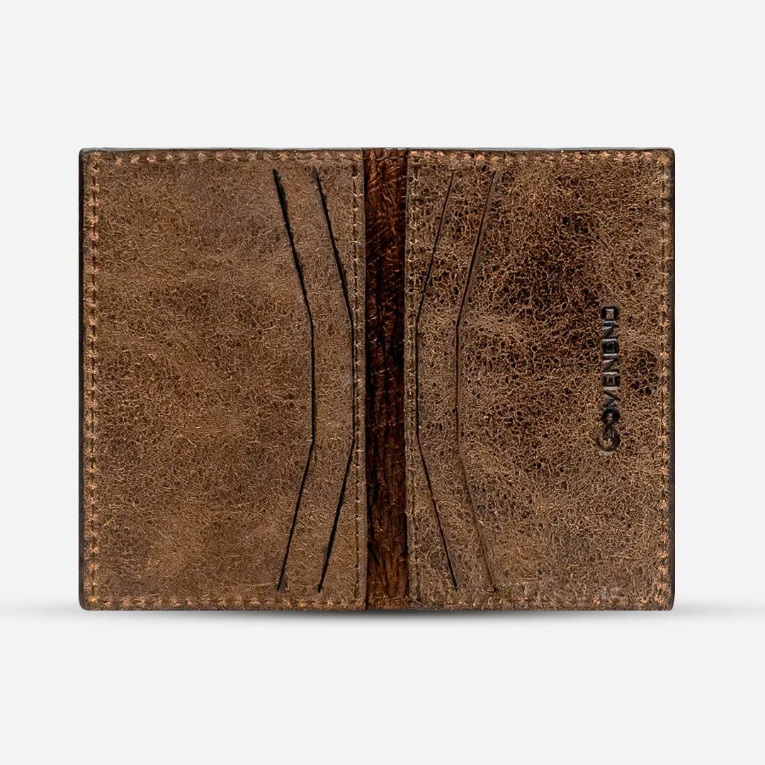 Tarjetero Vertical "Huracán" Ostrich Brown