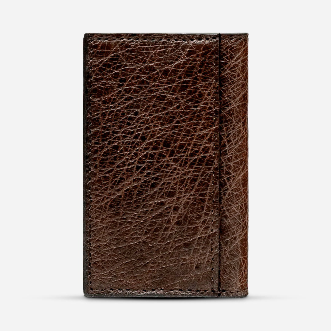 Tarjetero Vertical "Huracán" Ostrich Brown
