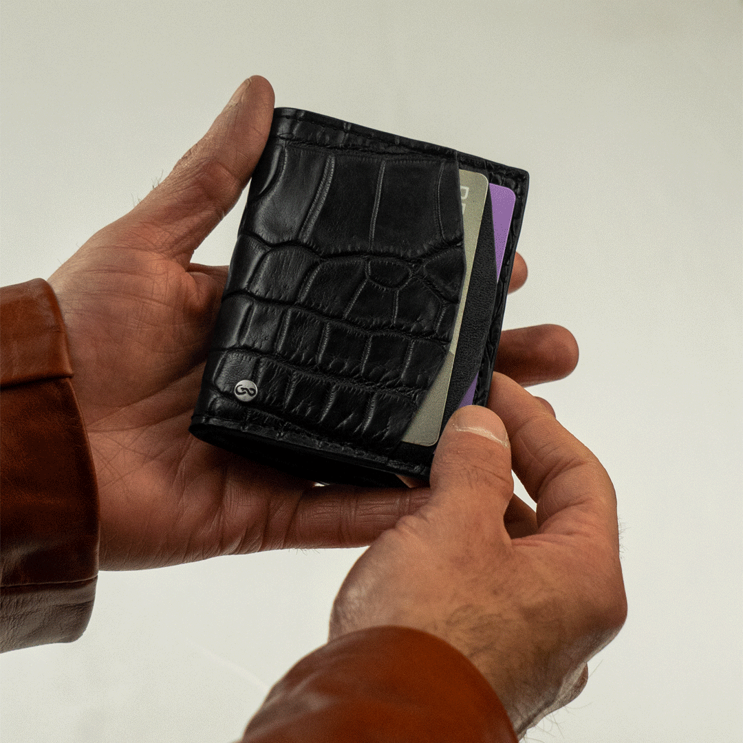 Cartera Compacta "The TIE" Billionaire Croc Black