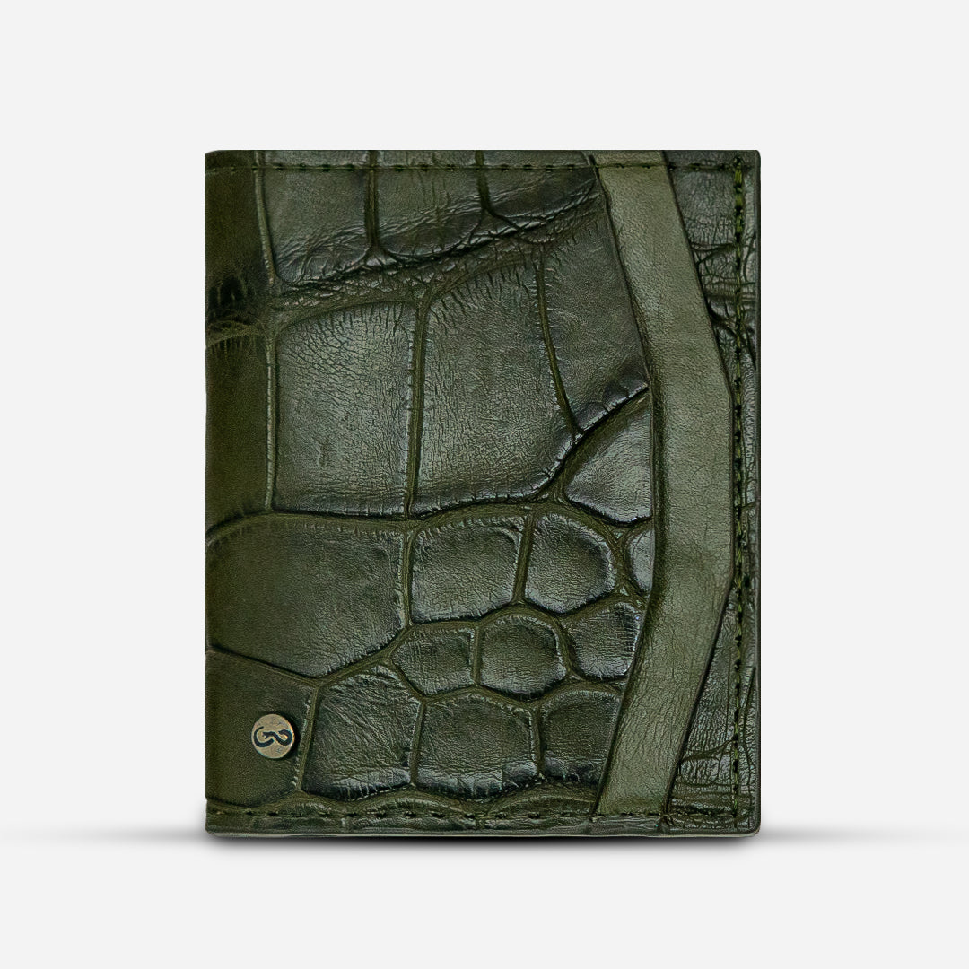 Cartera Compacta "The TIE" Billionaire Croc Olive