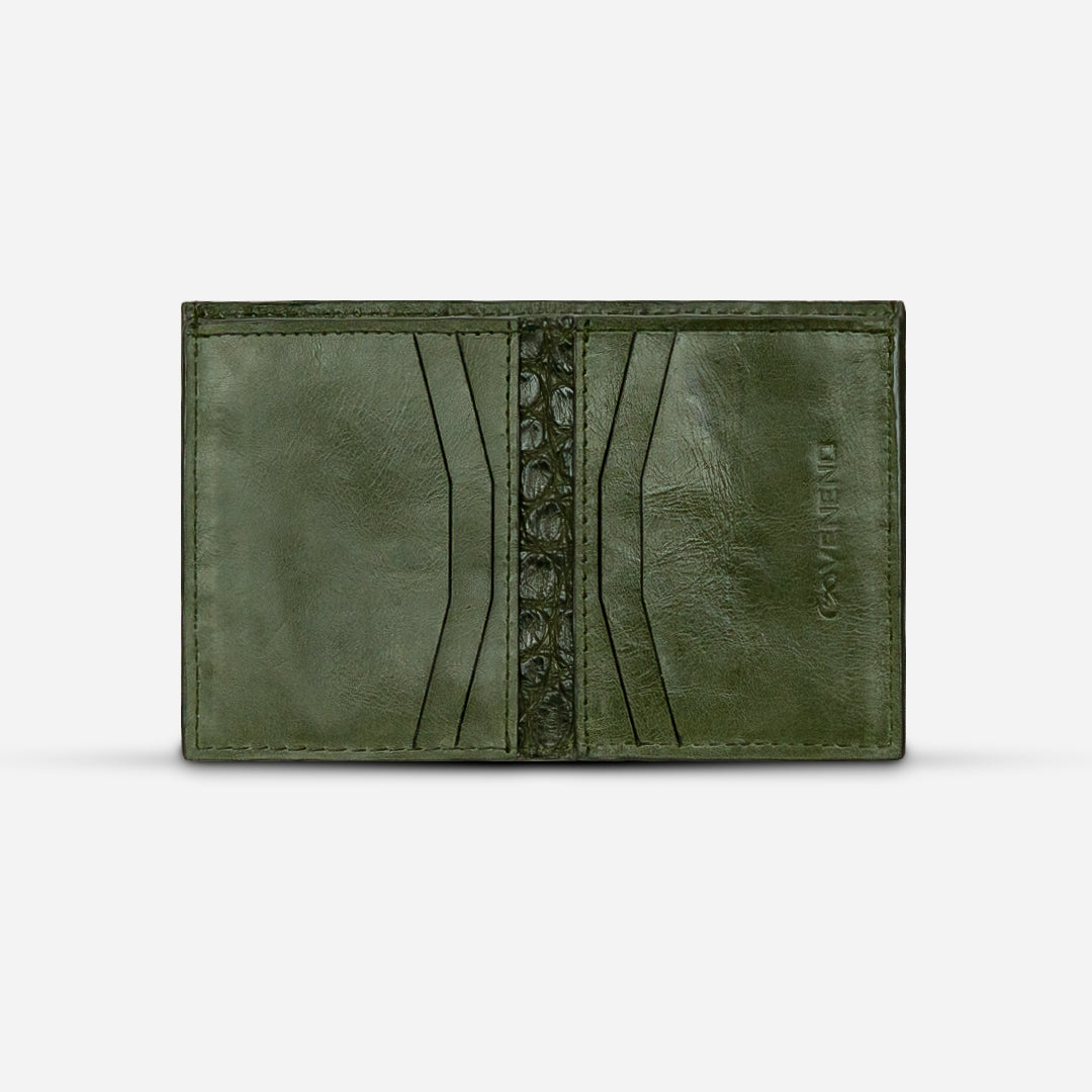 Cartera Compacta "The TIE" Billionaire Croc Olive