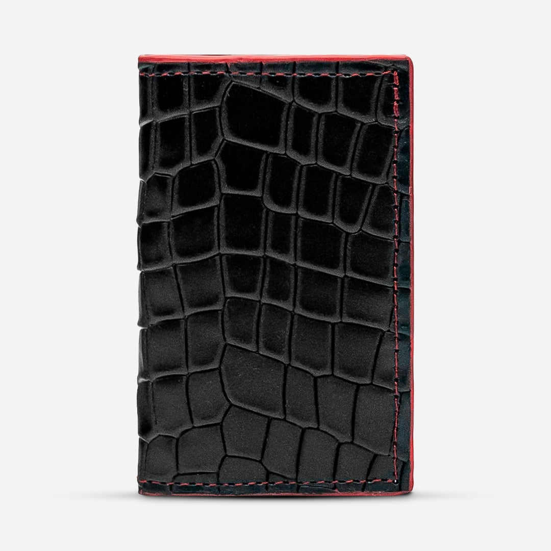 Tarjetero Vertical "Huracán" Faux Crocodile